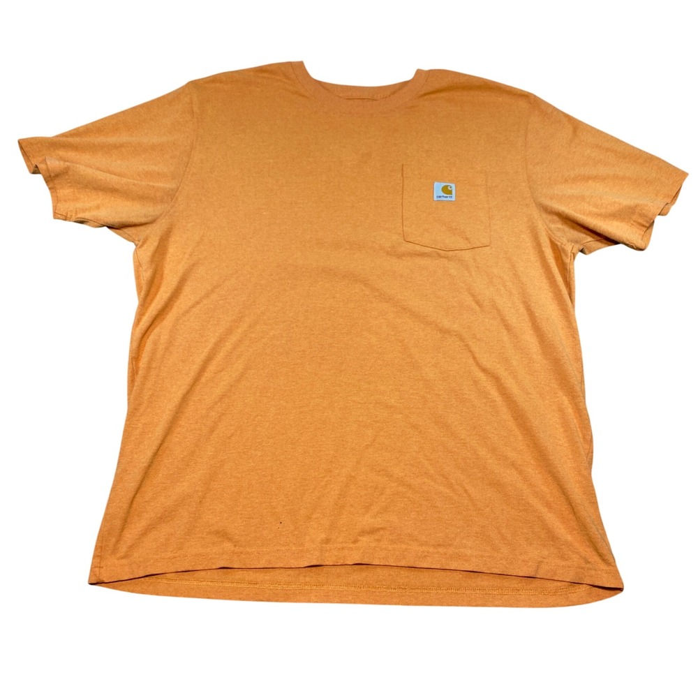 Carhartt K87 Mens XL Regular Orange Heather Pocket T-Shirt Short Sleeve Workwear